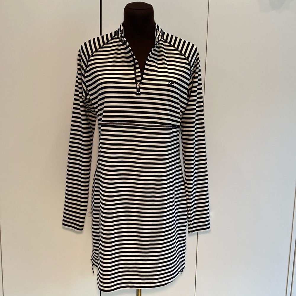 Coolibar striped dress sun coverup UPF 50 M